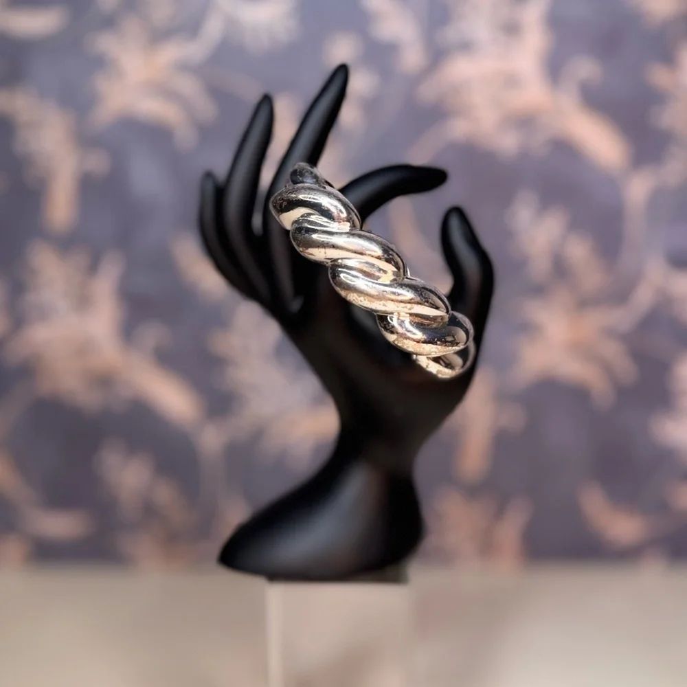 Vintage Estate Silver Toned Cuff Bracelet Lot C21